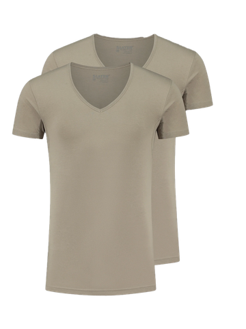 Slater 2-pack T-shirt deep V-neck