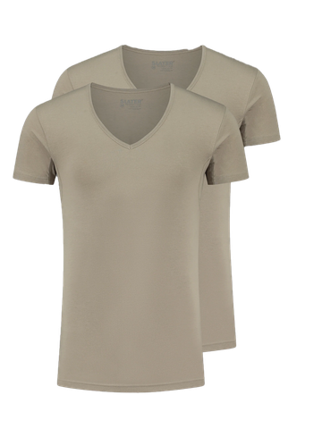 Slater 2-pack T-shirt deep V-neck 8940