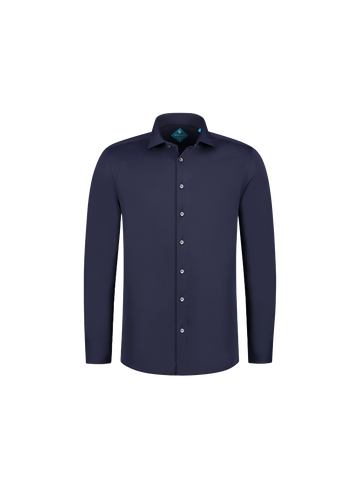 District Indigo Kent tailored fit overhemd pique shirt