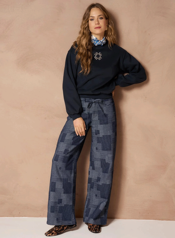 Lofty Manner Broek Inoa RI34 - Pant Inoa - Denim Patchwork