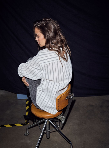Haute L'Amitié Blouse Crystal Heart Stripe